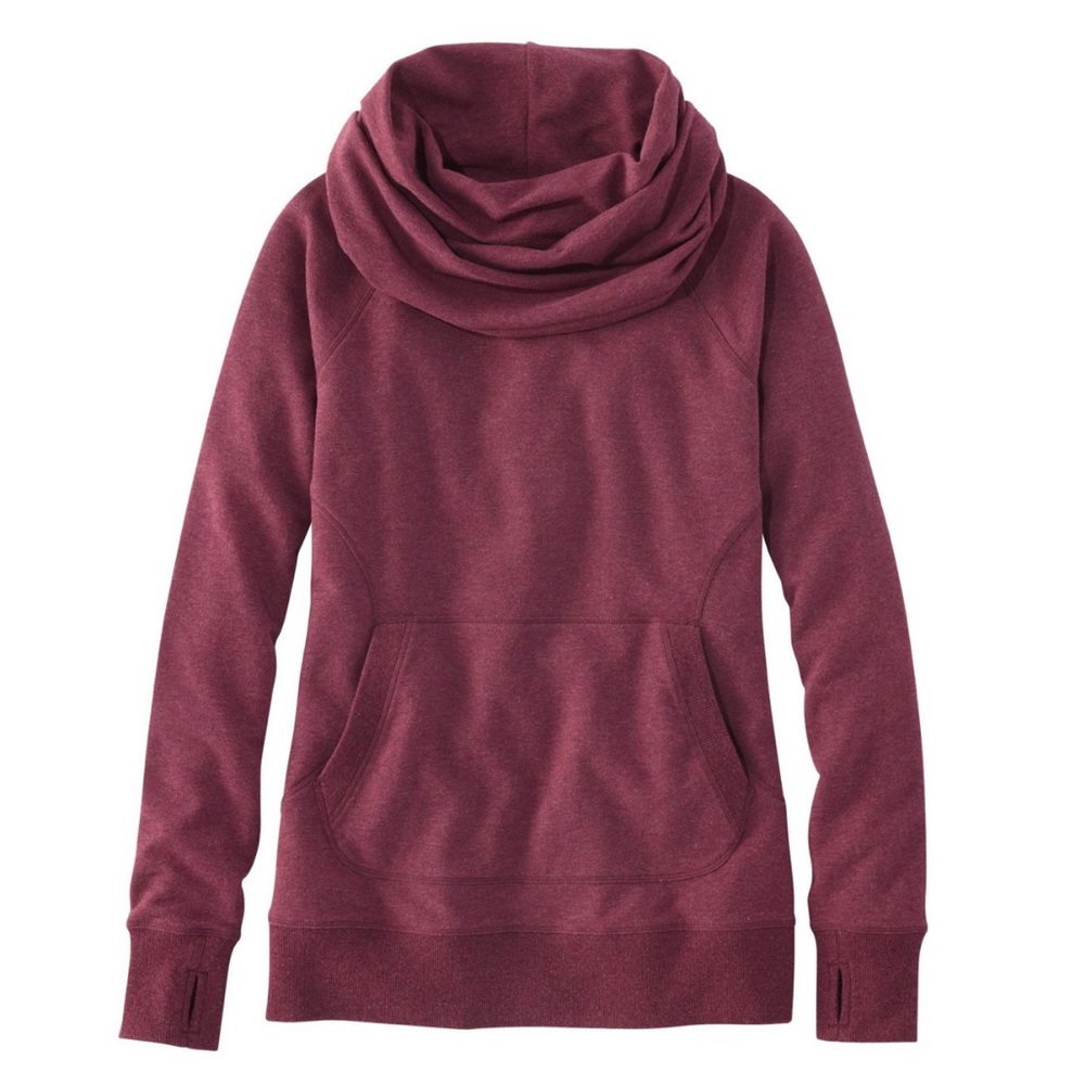 LL Bean Women’s Cozy Pullover Deep Port Heather - large
